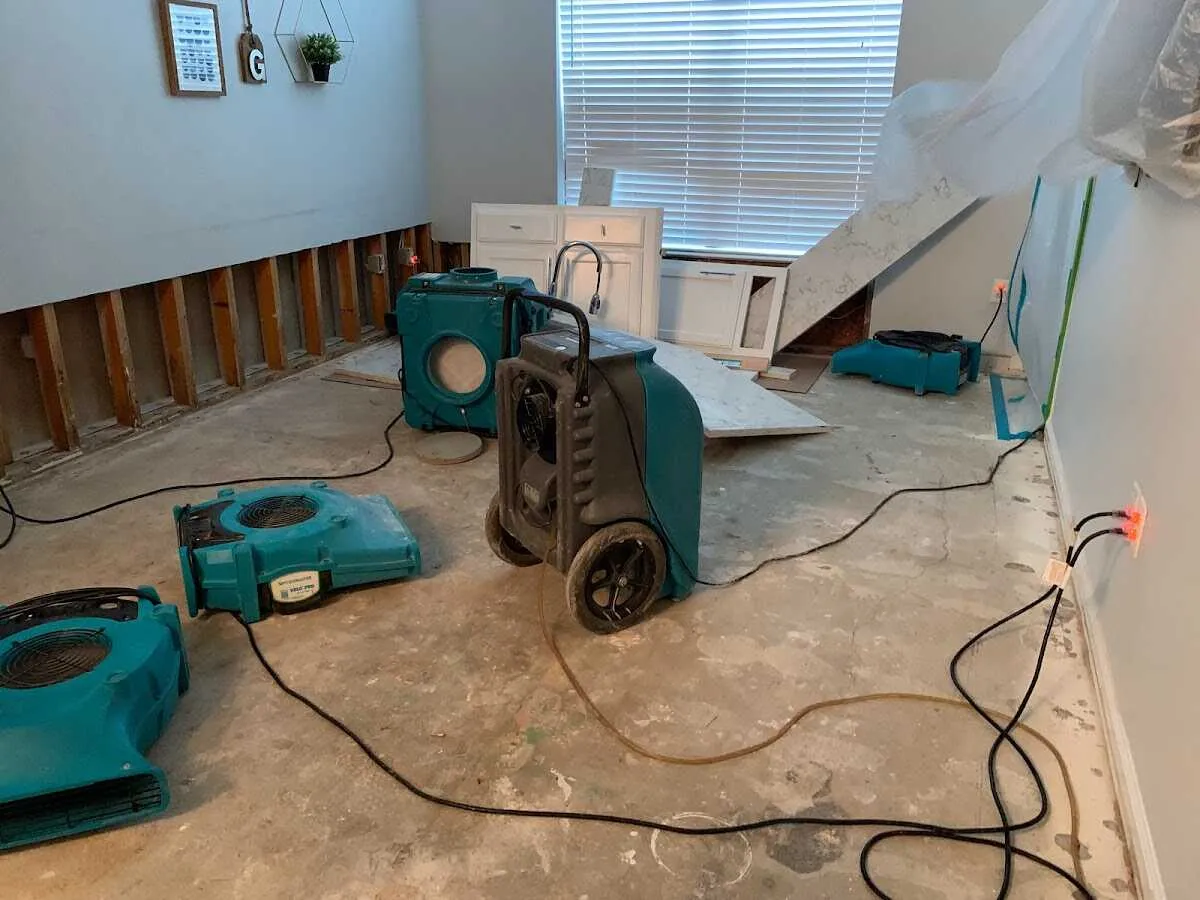 Dehumidifier in flood-cut room for Water Extraction & Removal in Santa Maria